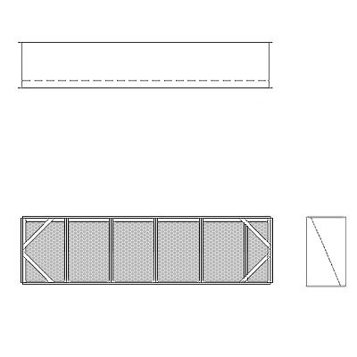 Aire-Loc Diffuser Section for Double Flat Bank Housing 1 1/2 High 5-1/2 Wide