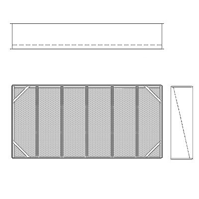 Aire-Loc Diffuser Section for V-Bank Housing 3 High 6 Wide